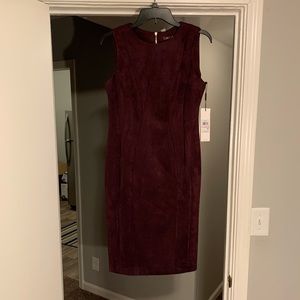 Calvin Klein Sleeveless Scuba Sueded Sheath Dress